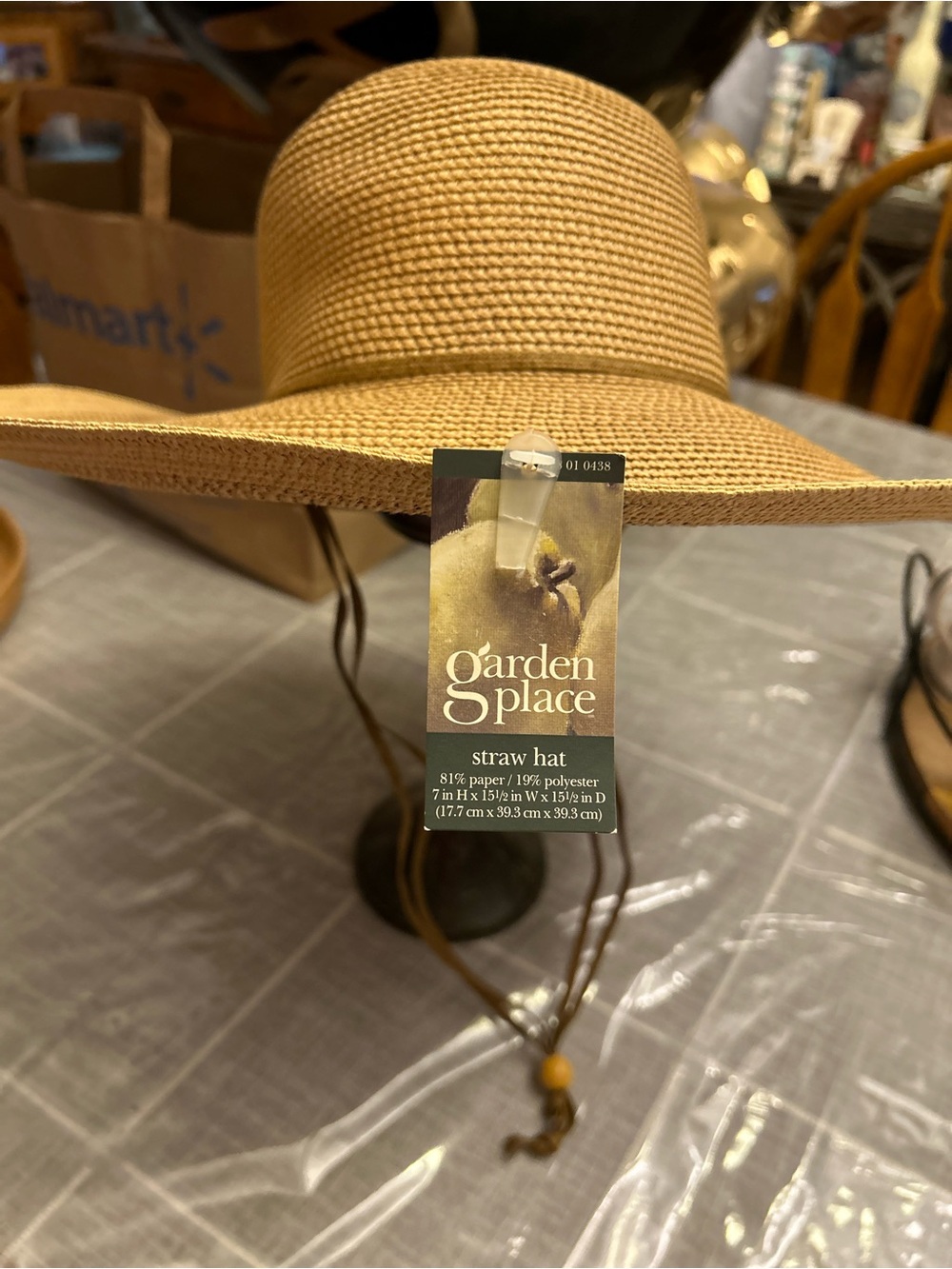 Wide Brim Straw Sun Hat - Tan
